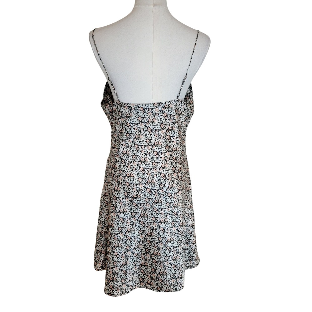 Abercrombie & Fitch Cowl Neck Satin Floral Mini Sundress S Cottagecore Romantic - Picture 8 of 8